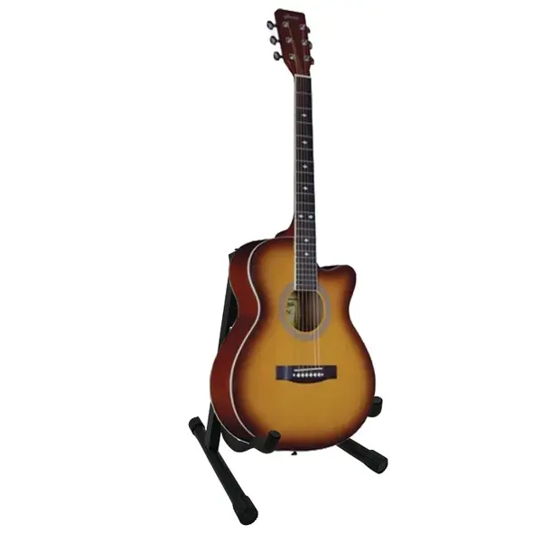 Chitara clasica, 95 cm, lemn, Cutaway, portocalie, stativ inclus