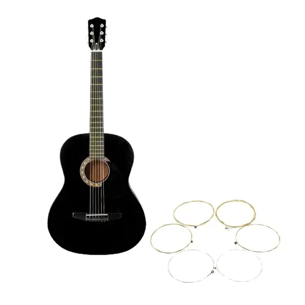 Chitara clasica din lemn DEPOX ,set de corzi incluse, 95 cm, Clasic Black