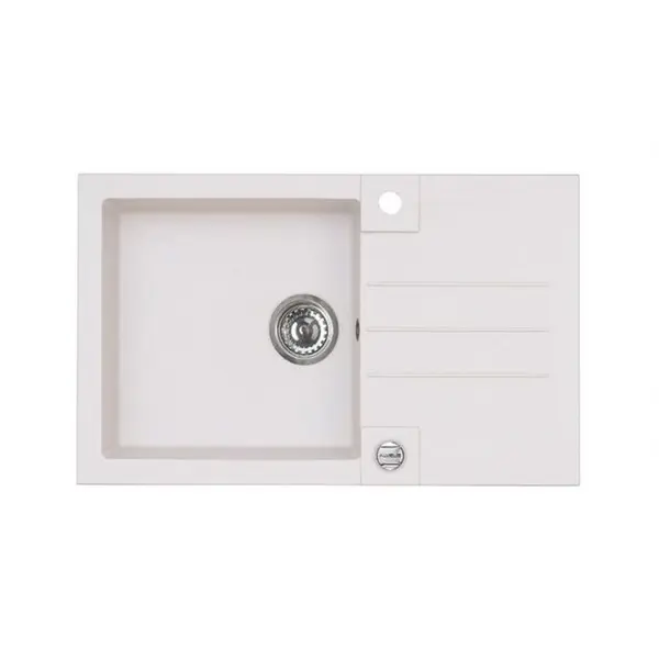 Chiuveta bucatarie compozit alb mat cu picurator Alveus rock 130
