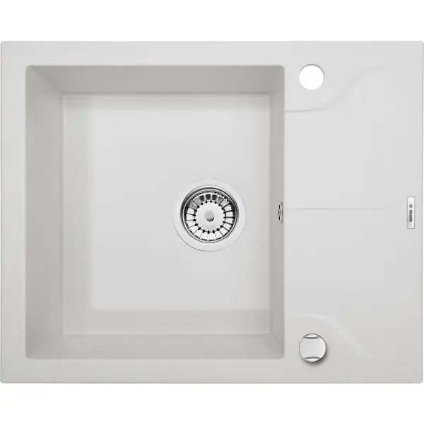 Chiuveta bucatarie compozit cu picurator alb mat 59 cm Deante Andante