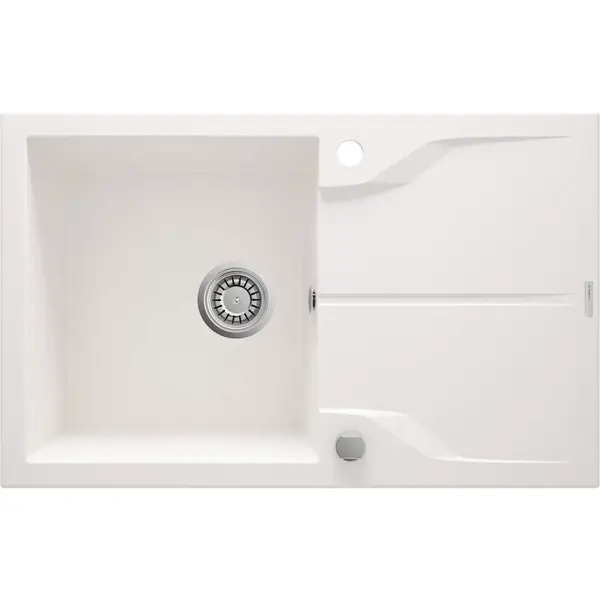 Chiuveta bucatarie compozit cu picurator alba Deante Andante Flush