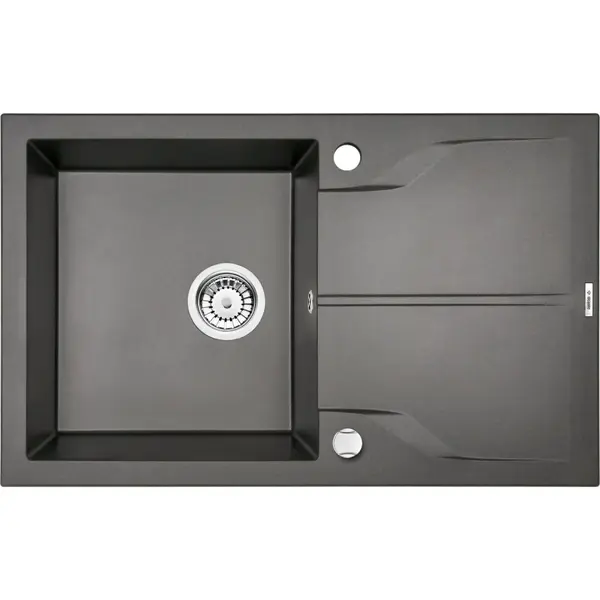 Chiuveta bucatarie compozit cu picurator antracit metalic 78 cm Deante Andante