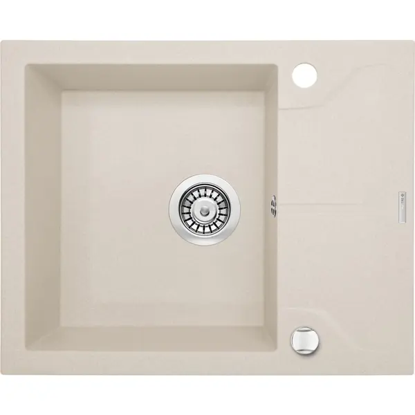 Chiuveta bucatarie compozit cu picurator bej mat 59 cm Deante Andante