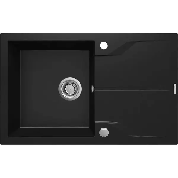 Chiuveta bucatarie compozit cu picurator negru mat Deante Andante Flush