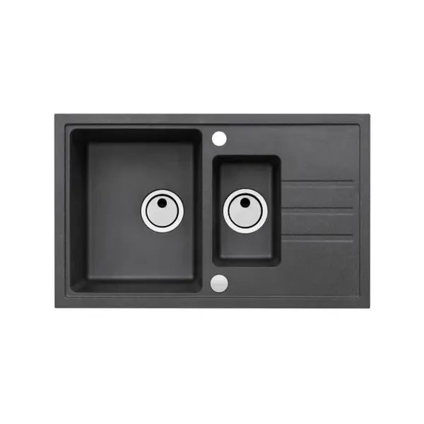 Chiuveta bucatarie compozit doua cuve negru carbon Alveus Intermezzo 70