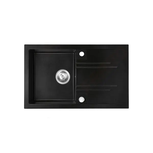 Chiuveta bucatarie compozit negru mat cu picurator Ferro, Mezzo