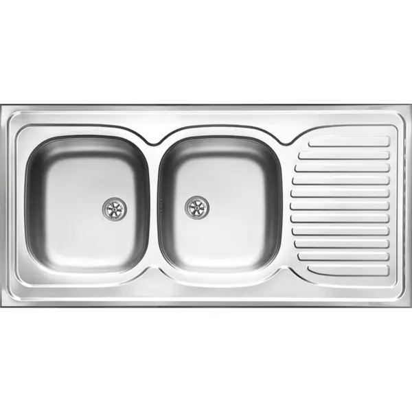 Chiuveta bucatarie inox doua cuve cu picurator crom Deante, Tango