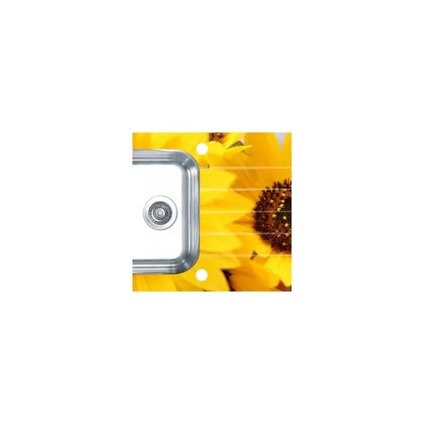 Chiuveta bucatarie inox si sticla personalizata, cuva stanga, Alveus Crystalix 10