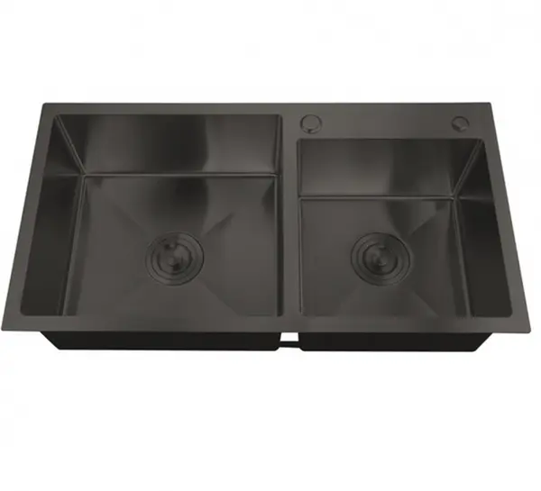 Chiuveta de bucatarie din inox MIXXUS HM7849D-215 NANO-BLACK (3.0 0.8)