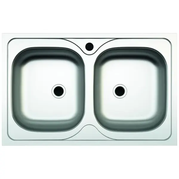 Chiuveta din Inox, Blat cu 2 Cuve, Argintiu, Zilan