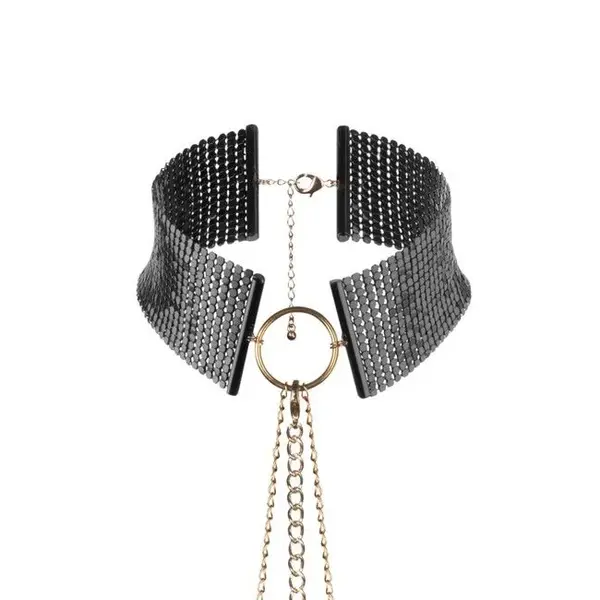 Choker din plasă metalică cu lanț reglabil BIJOUX - Desir metallique, pentru femei, Negru