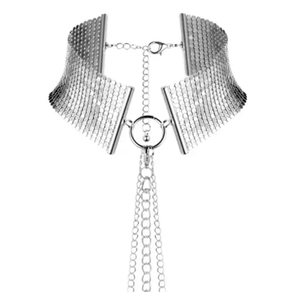 Choker din plasă metalică cu lanț reglabil BIJOUX - Desir metallique, pentru femei, Silver