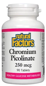 Chromium Picolinate, 250 mcg, 90 tablete, Natural Factors