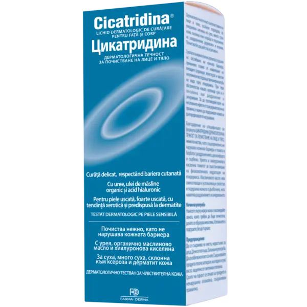 Cicatridina lichid dermatologic de curatare pentru fata si corp, Farma-Derma Italia | 250 ml