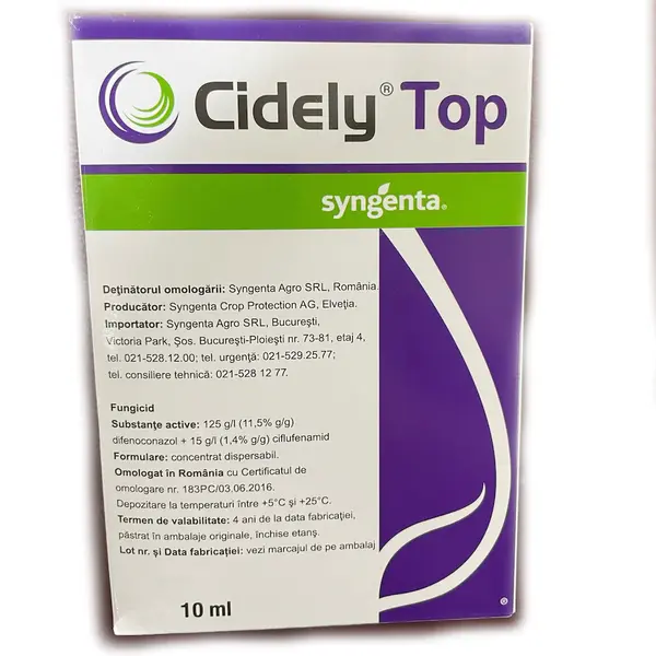 Cidely Top 10 ml fungicid sistemic Syngenta (ardei, capsuni, castraveti, dovlecei, pepene, tomate, vinete) - Default Title