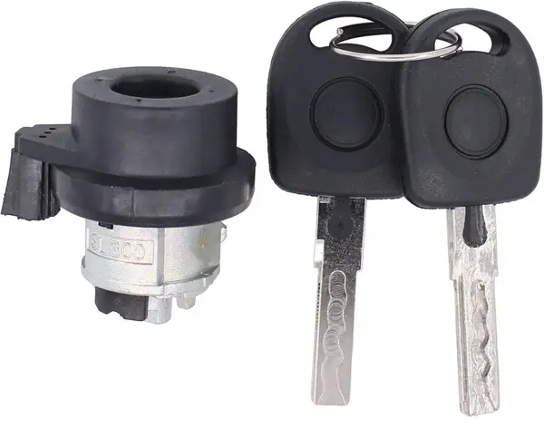 Cilindru contact + 2 chei pentru Audi A1 A3 A4 TT Q3, VW Golf V VI VII, Jetta, Passat, Polo, Caddy, Tiguan, Transporter, Seat Leon, Skoda Octavia | Echiv OE 6L0905855D, 8E0905855A