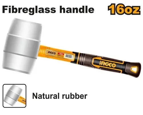 Ciocan Cauciuc 450gr Alb Moale INGCO HRUH8916