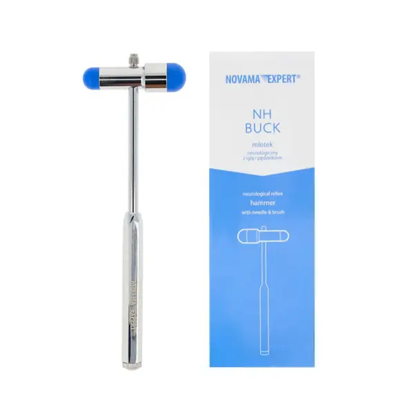 Ciocan neurologic Novama Expert Nh Buck, pentru evaluarea reflexelor nervoase si depistarea tulburarilor neurologice, cap dublu, ac detasabil, pensula inclusa, foarte rezistent si usor de curatat