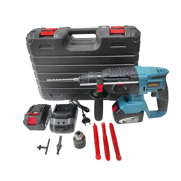 Ciocan rotopercutor cu 2 acumulatori , Mustang , 21 V , 4 AH , 1.9 J , 1150 RPM , 2 Mandrine