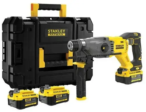 Ciocan rotopercutor Stanley SFMCH900M22-QW, 18 V, 1500 RPM, 2.0 J, 30 mm, 2 acumulatori, 4.0 Ah, valiza (Galben/Negru)