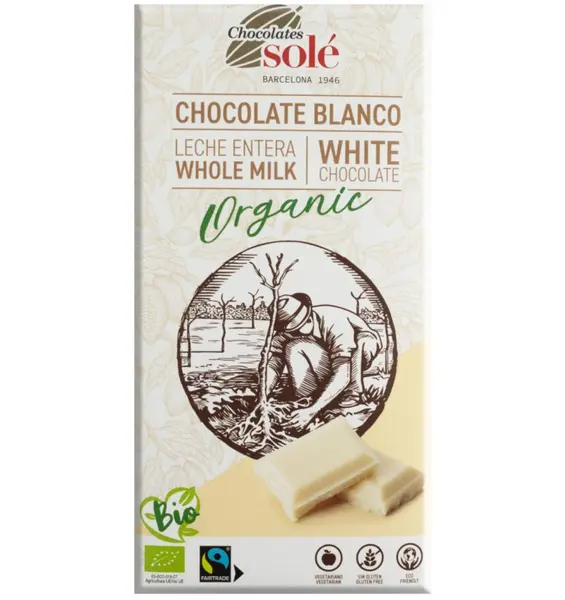 Ciocolata alba BIO, 100 g Chocolates