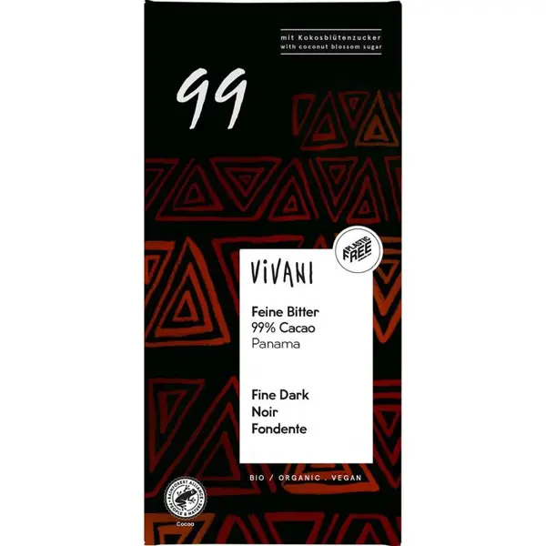 Ciocolata amaruie cu 99% cacao, eco - 80 g