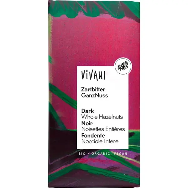 Ciocolata amaruie cu alune si migdale vegana, eco - 100 g