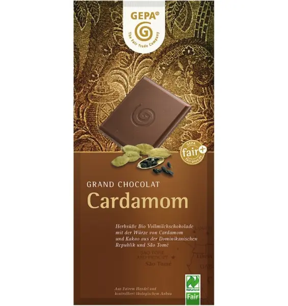 Ciocolata Bio cu lapte si cardamon,100 g