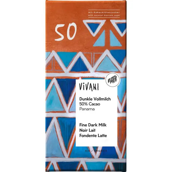 Ciocolata cu 50% cacao si lapte integral, eco - 80 g