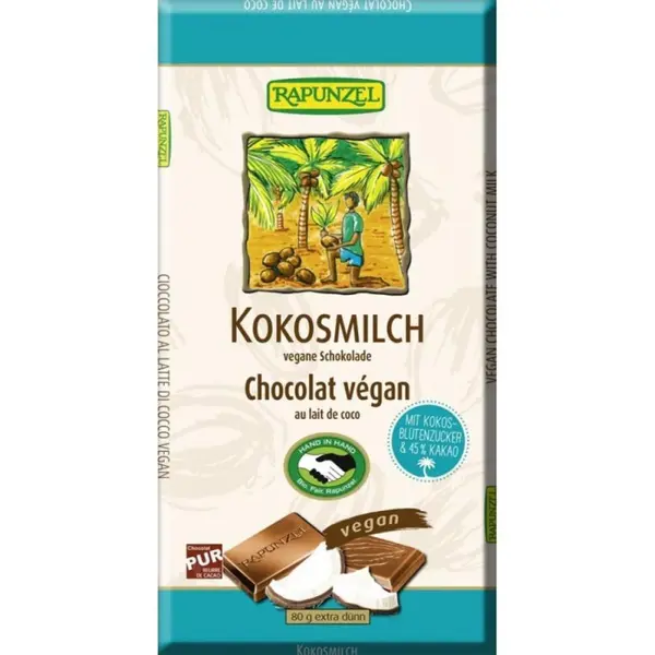 Ciocolata cu bautura de cocos, eco - 80 g