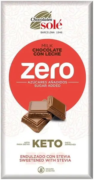Ciocolată cu lapte, fără zahăr adăugat, 100 g, Chocolates Solé