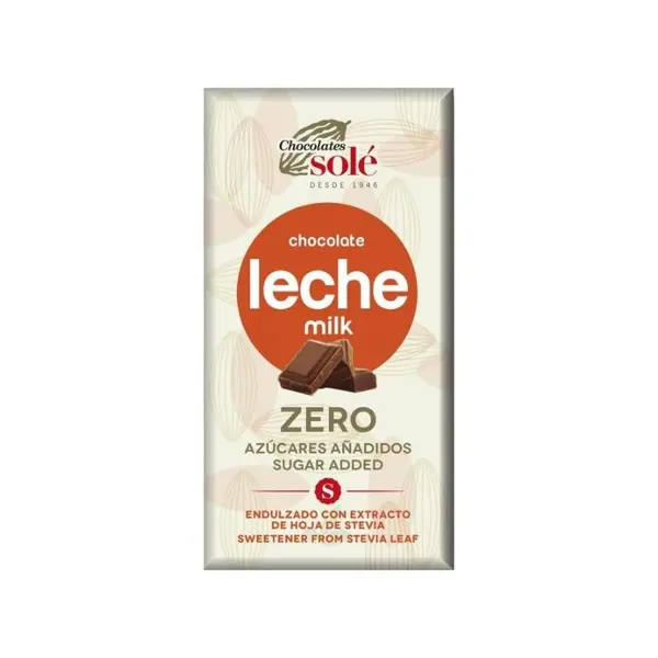 Ciocolata cu lapte si stevie fara zahar, 100g, Chocolates Sole