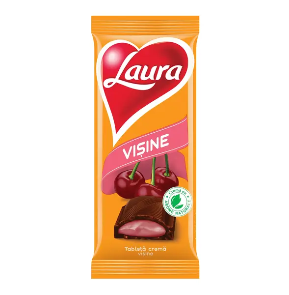 Ciocolata Laura cu crema de visine 92 g Ciocolata Laura cu crema de visine 92 g