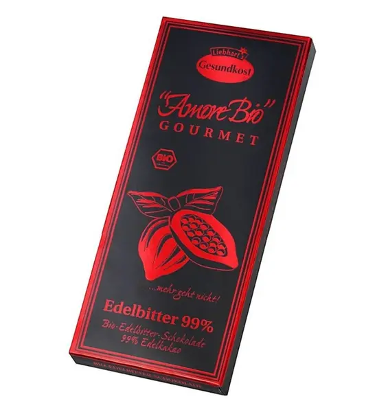 Ciocolata neagra, 99% cacao, 80 g LIEBHART'S AMORE BIO