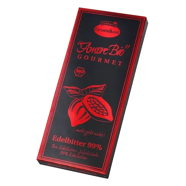 Ciocolata Neagra, 99% Cacao, 80 g, Liebhart's Amore Bio