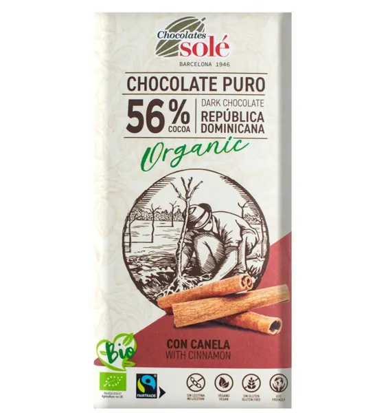 Ciocolata neagra BIO cu scortisoara, 100 gr Chocolates