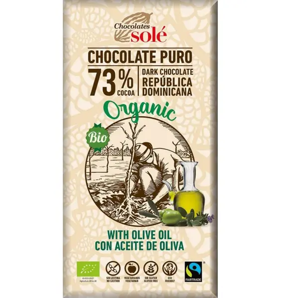 Ciocolata neagra BIO cu ulei extravirgin de masline, 100 g Chocolates
