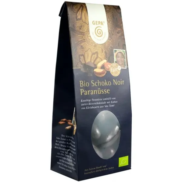 Ciocolata Neagra Bio Nuir cu Nuci Braziliene Glazurate, 100 6, Gepa