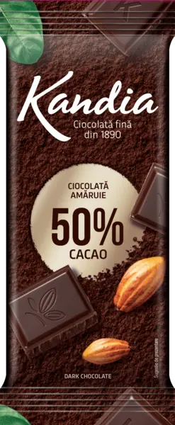 Ciocolata neagra Kandia 50% cacao 80g Ciocolata neagra Kandia 50% cacao 80g