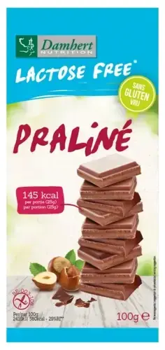 Ciocolată Pralină, fără lactoză, 100 g, Damhert