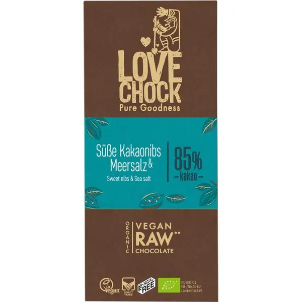 Ciocolata raw vegana cu sare de mare, eco - 70 g