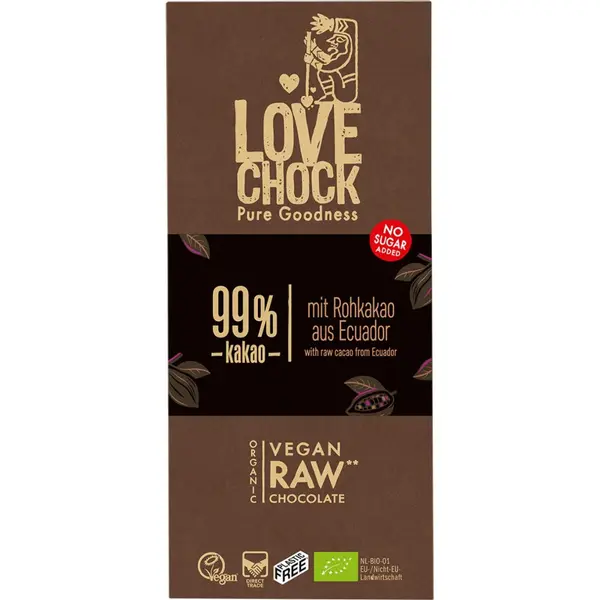Ciocolata raw vegana extreme dark 99% cacao, eco - 70 g