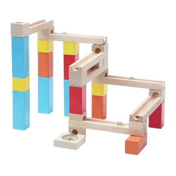 Circuit jucarie din lemn - 42 piese ZukiToys.ro