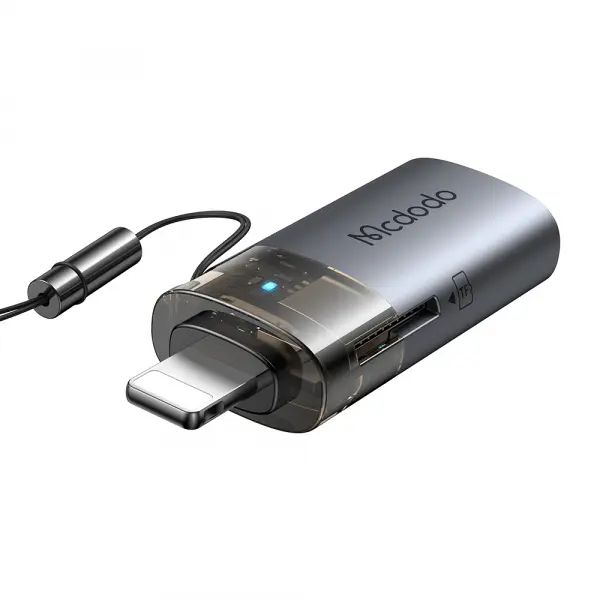 Cititor Card Lightning McDodo OT-7850, USB-A (OTG) - microSD, Negru