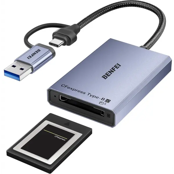 Cititor Card USB 3.2 / USB-C Benfei, CFexpress B, Gri