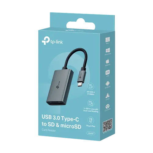 Cititor carduri UA440C, USB 3.0 Type-C la SD/microSD, UHS-II - TP-Link UA440C