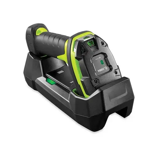 Cititor coduri de bare Zebra LI3678-ER, 1D, Bluetooth, Cradle (Negru/Verde)