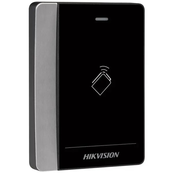 Cititor de carduri Hikvision DS-K1102AM, Pro series, suporta caduri Mifare frecventa: 13.56 MHz, conectivitate: RS-485 si protocol Wiegand