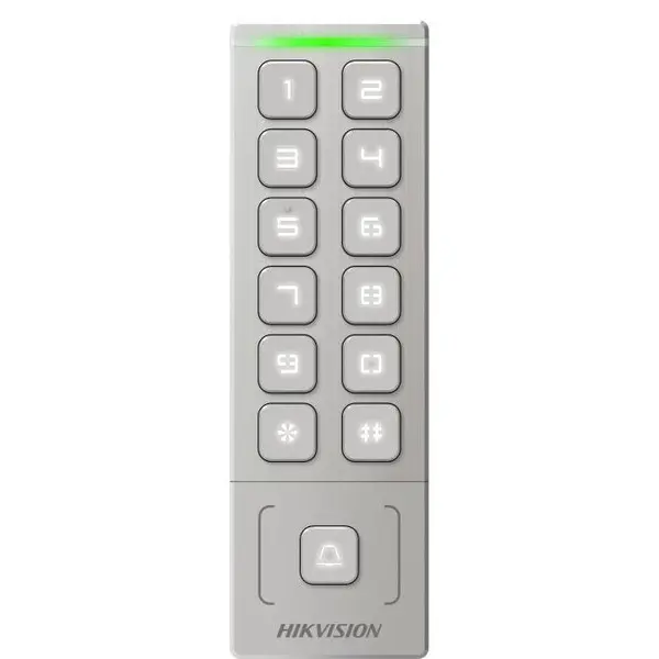 Cititor de proximitate cu tastatura Hikvision DS-K1T809EX, card/PIN, card EM, Wiegand 26/34, IP 65