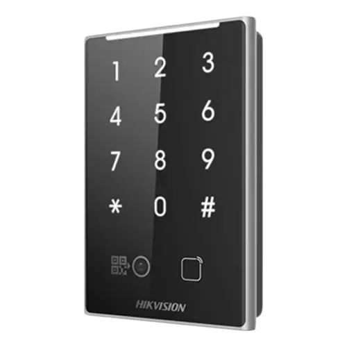 Cititor de proximitate MIFAR, cod QR, Wiegand, RS-485, tastatura integrata -HIKVISION DS-K1109DKB-QR
